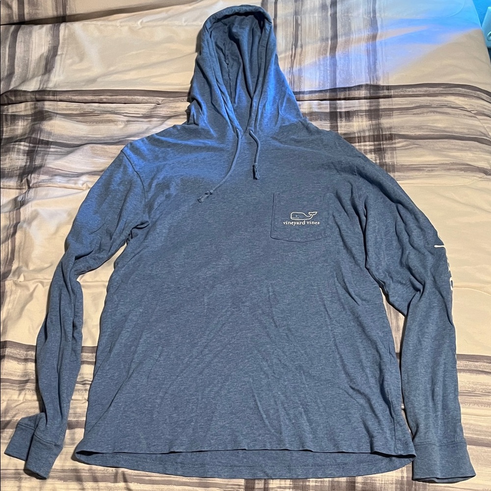 Vineyard Vines Men's Heathered Blue Hoodie